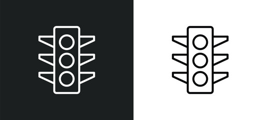 Wall Mural - street line icon in white and black colors. street flat vector icon from street collection for web, mobile apps and ui.