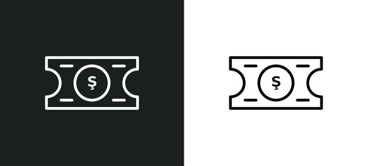 Poster - price ticket line icon in white and black colors. price ticket flat vector icon from price ticket co