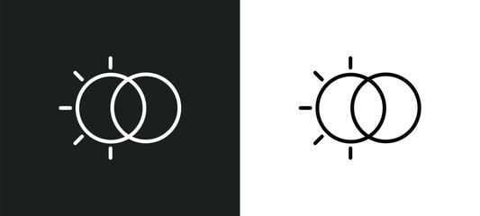 Poster - hdr line icon in white and black colors. hdr flat vector icon from hdr collection for web, mobile apps and ui.