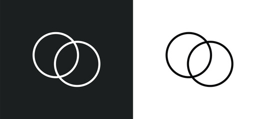 Poster - circles line icon in white and black colors. circles flat vector icon from circles collection for web, mobile apps and ui.