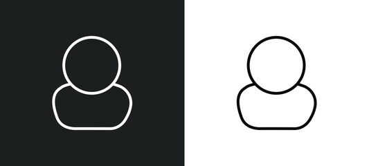 Poster - character line icon in white and black colors. character flat vector icon from character collection for web, mobile apps and ui.
