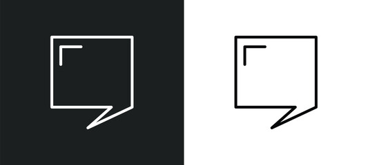 Poster - speech bubble black line icon in white and black colors. speech bubble black flat vector icon from speech bubble collection for web, mobile apps and ui.