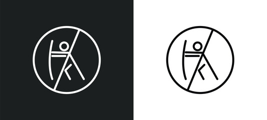Poster - no push line icon in white and black colors. no push flat vector icon from no push collection for web, mobile apps and ui.