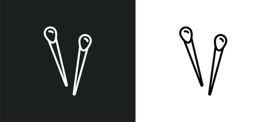 Sticker - pin line icon in white and black colors. pin flat vector icon from pin collection for web, mobile apps and ui.