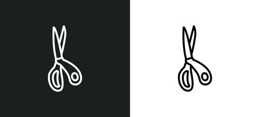 Poster - cutting tool line icon in white and black colors. cutting tool flat vector icon from cutting tool collection for web, mobile apps and ui.