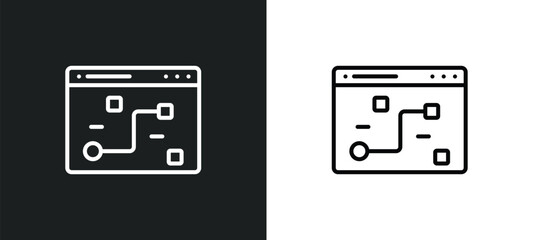 Poster - tactical line icon in white and black colors. tactical flat vector icon from tactical collection for web, mobile apps and ui.