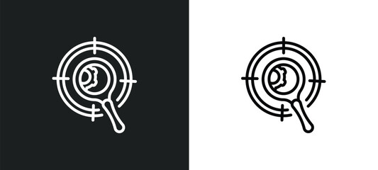 Poster - targeting line icon in white and black colors. targeting flat vector icon from targeting collection for web, mobile apps and ui.