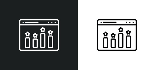 Poster - ranking line icon in white and black colors. ranking flat vector icon from ranking collection for web, mobile apps and ui.