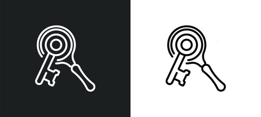 Poster - keywords line icon in white and black colors. keywords flat vector icon from keywords collection for web, mobile apps and ui.
