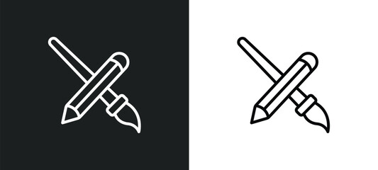 Poster - de line icon in white and black colors. de flat vector icon from de collection for web, mobile apps and ui.