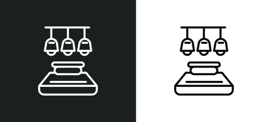 Poster - light stimulation line icon in white and black colors. light stimulation flat vector icon from light stimulation collection for web, mobile apps and ui.