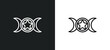 wicca line icon in white and black colors. wicca flat vector icon from wicca collection for web, mobile apps and ui.