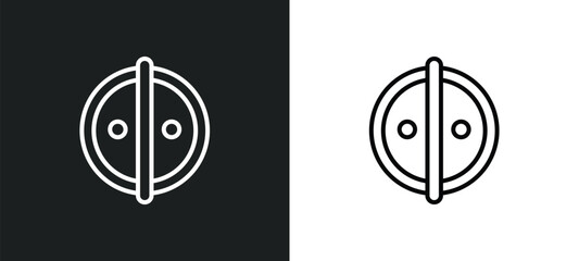 Poster - animism line icon in white and black colors. animism flat vector icon from animism collection for web, mobile apps and ui.