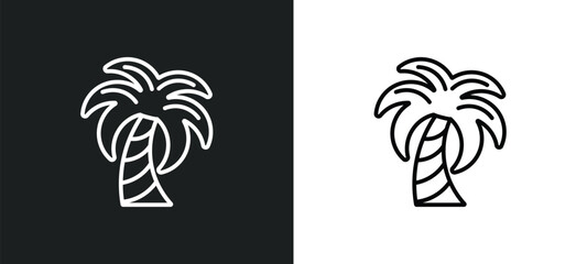 palm tree with date line icon in white and black colors. palm tree with date flat vector icon from palm tree with date collection for web, mobile apps and ui.