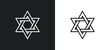 star of david line icon in white and black colors. star of david flat vector icon from star of david collection for web, mobile apps and ui.