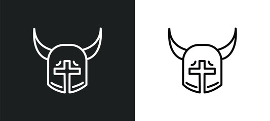 Wall Mural - crusade line icon in white and black colors. crusade flat vector icon from crusade collection for web, mobile apps and ui.