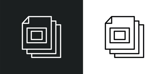 Aufkleber - slides line icon in white and black colors. slides flat vector icon from slides collection for web, mobile apps and ui.