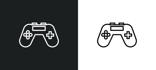 Poster - console line icon in white and black colors. console flat vector icon from console collection for web, mobile apps and ui.