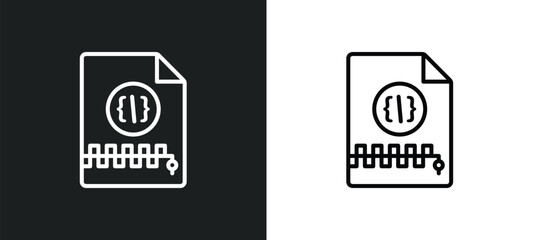 Poster - archive line icon in white and black colors. archive flat vector icon from archive collection for web, mobile apps and ui.