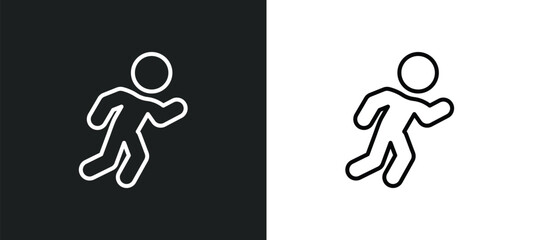 Poster - athlete line icon in white and black colors. athlete flat vector icon from athlete collection for we