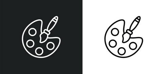 Poster - artist line icon in white and black colors. artist flat vector icon from artist collection for web, 