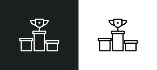 Poster - competition line icon in white and black colors. competition flat vector icon from competition collection for web, mobile apps and ui.