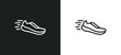 runner line icon in white and black colors. runner flat vector icon from runner collection for web, mobile apps and ui.