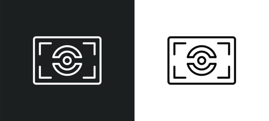 Poster - metering line icon in white and black colors. metering flat vector icon from metering collection for web, mobile apps and ui.