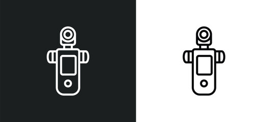 Poster - light meter line icon in white and black colors. light meter flat vector icon from light meter collection for web, mobile apps and ui.