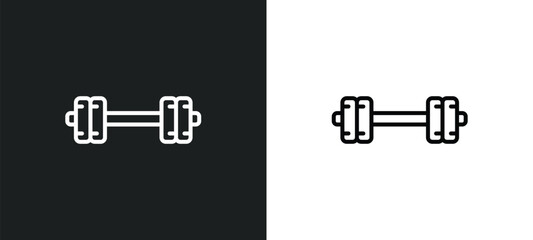 Poster - body building line icon in white and black colors. body building flat vector icon from body building
