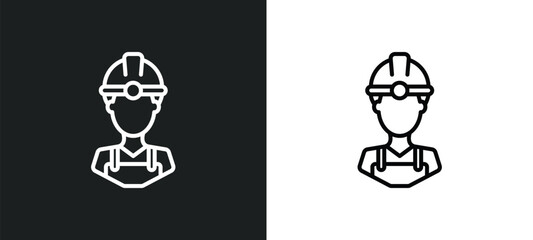 Poster - constructor line icon in white and black colors. constructor flat vector icon from constructor collection for web, mobile apps and ui.