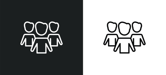 Poster - team work success line icon in white and black colors. team work success flat vector icon from team work success collection for web, mobile apps and ui.