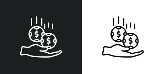 Poster - financial line icon in white and black colors. financial flat vector icon from financial collection for web, mobile apps and ui.