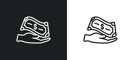 Poster - buyer line icon in white and black colors. buyer flat vector icon from buyer collection for web, mobile apps and ui.