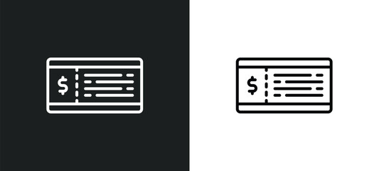 Poster - voucher line icon in white and black colors. voucher flat vector icon from voucher collection for we
