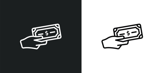 Poster - payment line icon in white and black colors. payment flat vector icon from payment collection for web, mobile apps and ui.