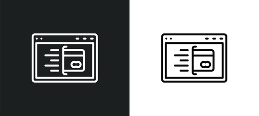 Poster - web payment line icon in white and black colors. web payment flat vector icon from web payment collection for mobile apps and ui.