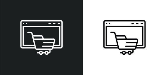 Poster - on line icon in white and black colors. on flat vector icon from on collection for web, mobile apps and ui.