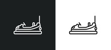 Bump Car Line Icon In White And Black Colors. Bump Car Flat Vector Icon From Bump Car Collection For Web, Mobile Apps And Ui.