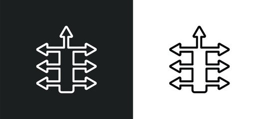 Poster - seven line icon in white and black colors. seven flat vector icon from seven collection for web, mobile apps and ui.