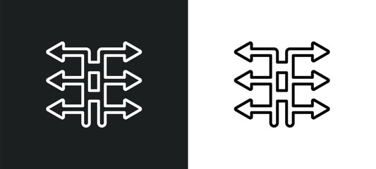 Poster - six line icon in white and black colors. six flat vector icon from six collection for web, mobile ap