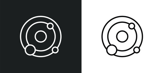 Poster - orbit line icon in white and black colors. orbit flat vector icon from orbit collection for web, mobile apps and ui.