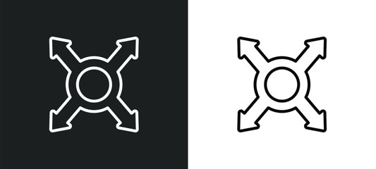 Poster - maximize line icon in white and black colors. maximize flat vector icon from maximize collection for web, mobile apps and ui.