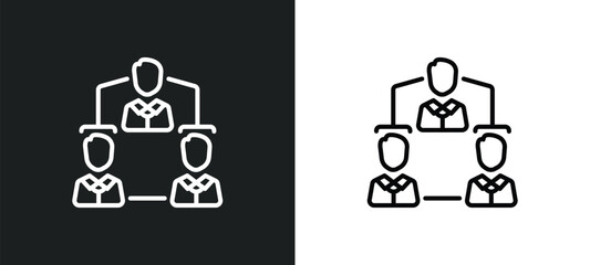 Poster - group avatar line icon in white and black colors. group avatar flat vector icon from group avatar collection for web, mobile apps and ui.