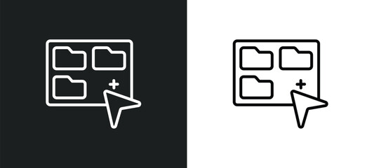 Poster - group selection line icon in white and black colors. group selection flat vector icon from group selection collection for web, mobile apps and ui.