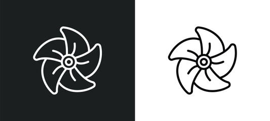 Poster - boat screw line icon in white and black colors. boat screw flat vector icon from boat screw collection for web, mobile apps and ui.