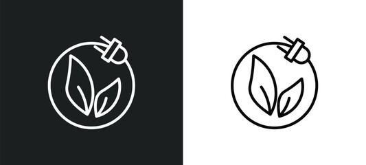 Poster - natural energy line icon in white and black colors. natural energy flat vector icon from natural energy collection for web, mobile apps and ui.