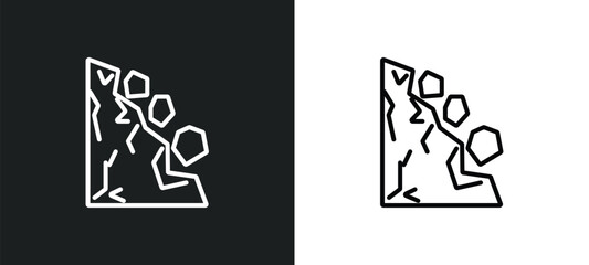 Fototapete - mountain pse line icon in white and black colors. mountain pse flat vector icon from mountain pse co