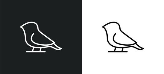 Poster - bird line icon in white and black colors. bird flat vector icon from bird collection for web, mobile apps and ui.