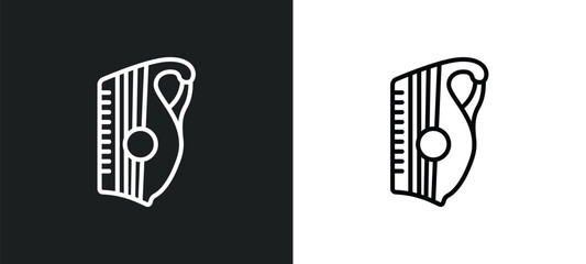 Fototapete - zither line icon in white and black colors. zither flat vector icon from zither collection for web, 